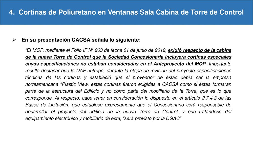 4. Cortinas de Poliuretano en Ventanas Sala Cabina de Torre de Control