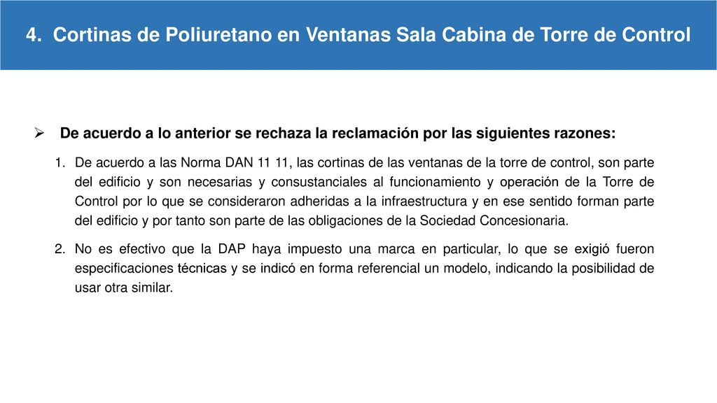 4. Cortinas de Poliuretano en Ventanas Sala Cabina de Torre de Control