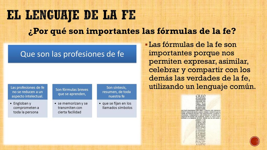 ¿Por qué son importantes las fórmulas de la fe