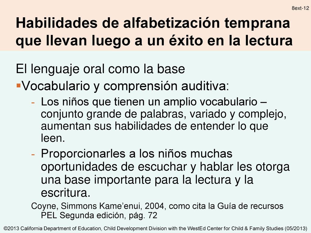 Habilidades de alfabetización temprana que llevan luego a un éxito en la lectura