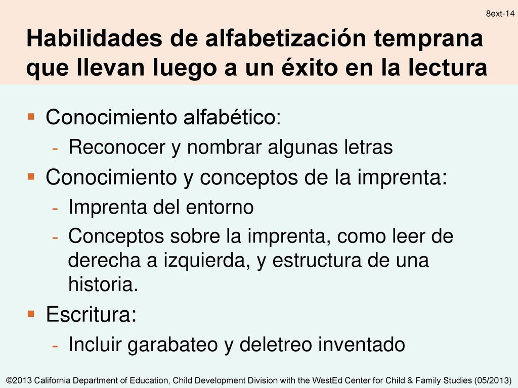 Habilidades de alfabetización temprana que llevan luego a un éxito en la lectura
