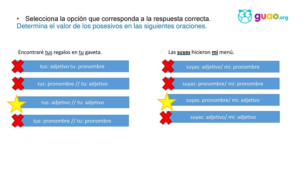 Selecciona la opción que corresponda a la respuesta correcta.