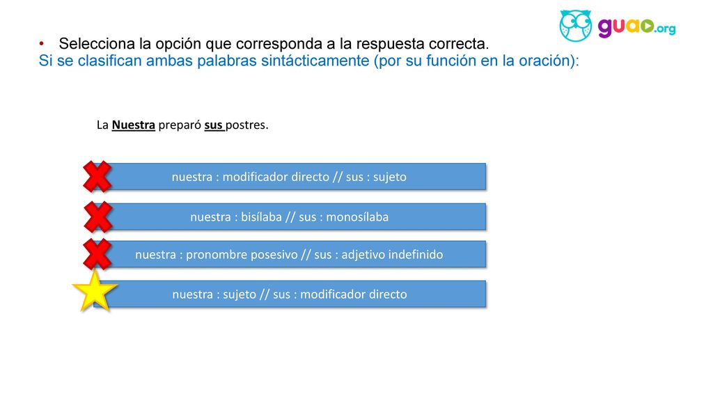Selecciona la opción que corresponda a la respuesta correcta.