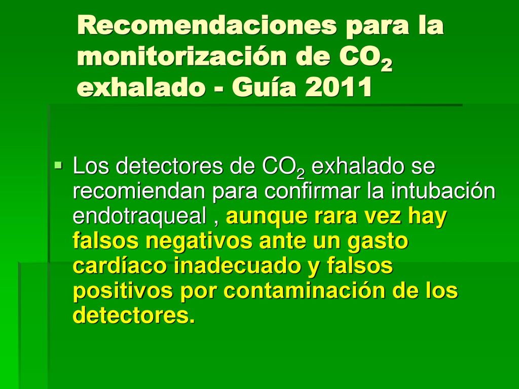 Recomendaciones para la monitorización de CO2 exhalado - Guía 2011