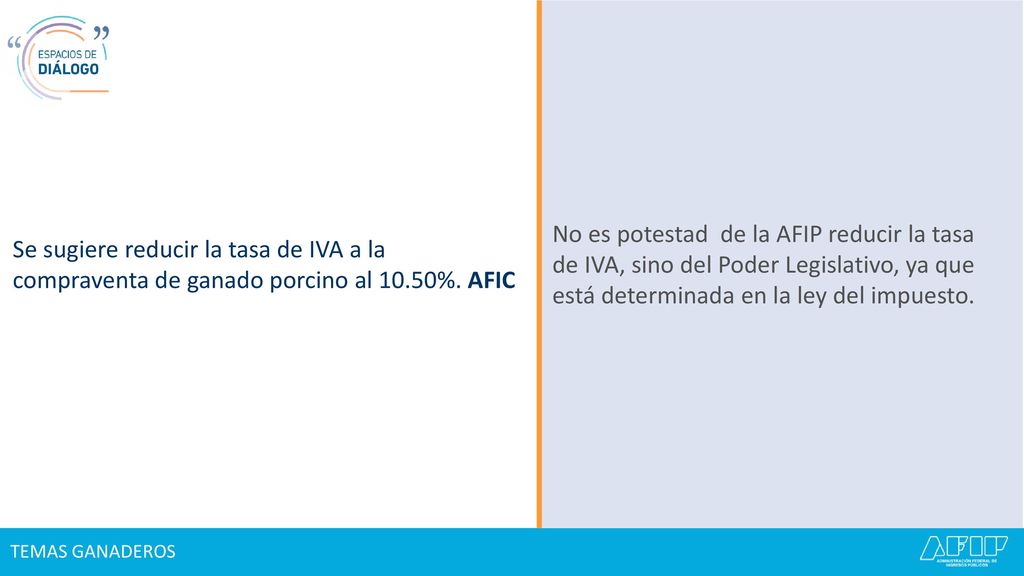 Se sugiere reducir la tasa de IVA a la compraventa de ganado porcino al 10.50%. AFIC