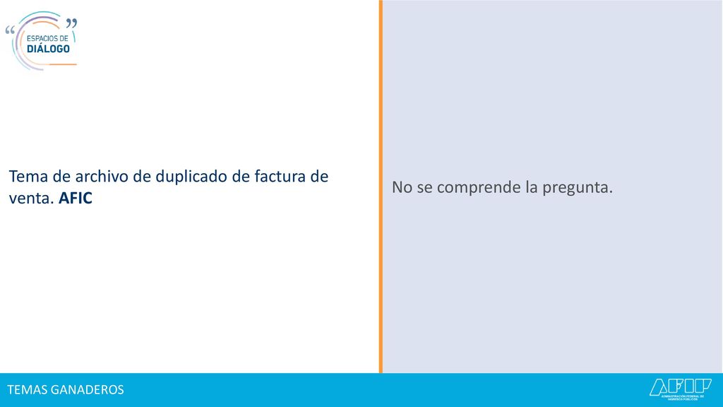 Tema de archivo de duplicado de factura de venta. AFIC