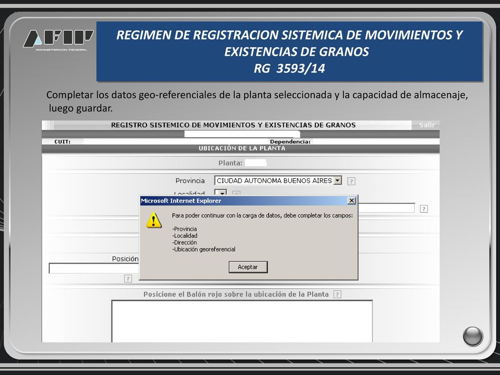 REGIMEN DE REGISTRACION SISTEMICA DE MOVIMIENTOS Y EXISTENCIAS DE GRANOS