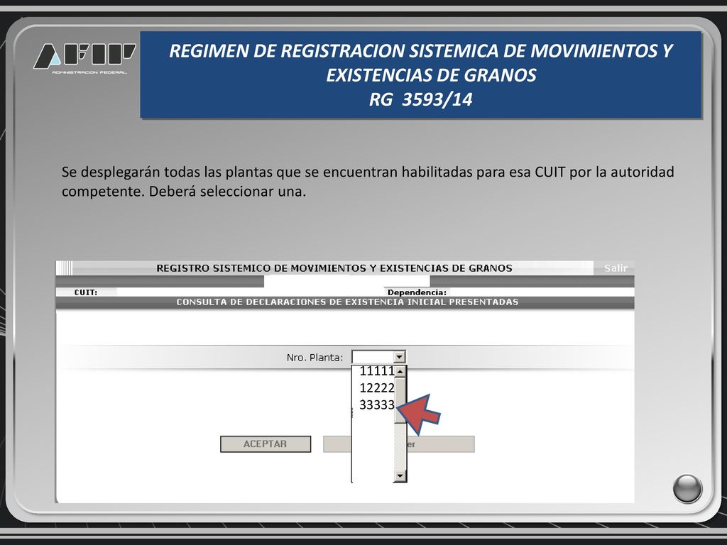 REGIMEN DE REGISTRACION SISTEMICA DE MOVIMIENTOS Y EXISTENCIAS DE GRANOS
