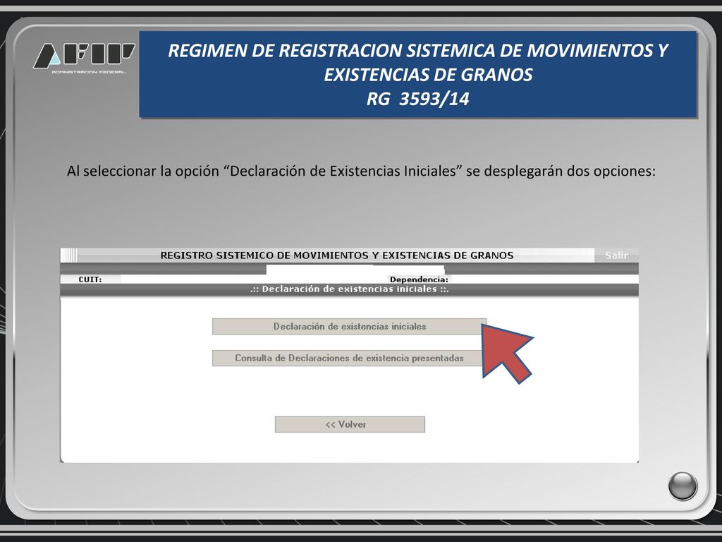 REGIMEN DE REGISTRACION SISTEMICA DE MOVIMIENTOS Y EXISTENCIAS DE GRANOS