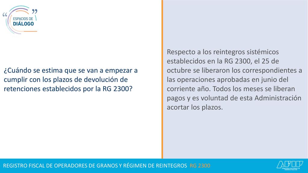 ¿Cuándo se estima que se van a empezar a cumplir con los plazos de devolución de retenciones establecidos por la RG 2300
