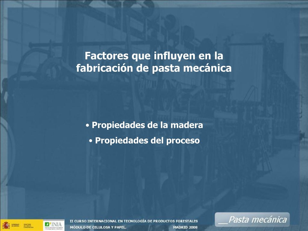 Factores que influyen en la fabricación de pasta mecánica