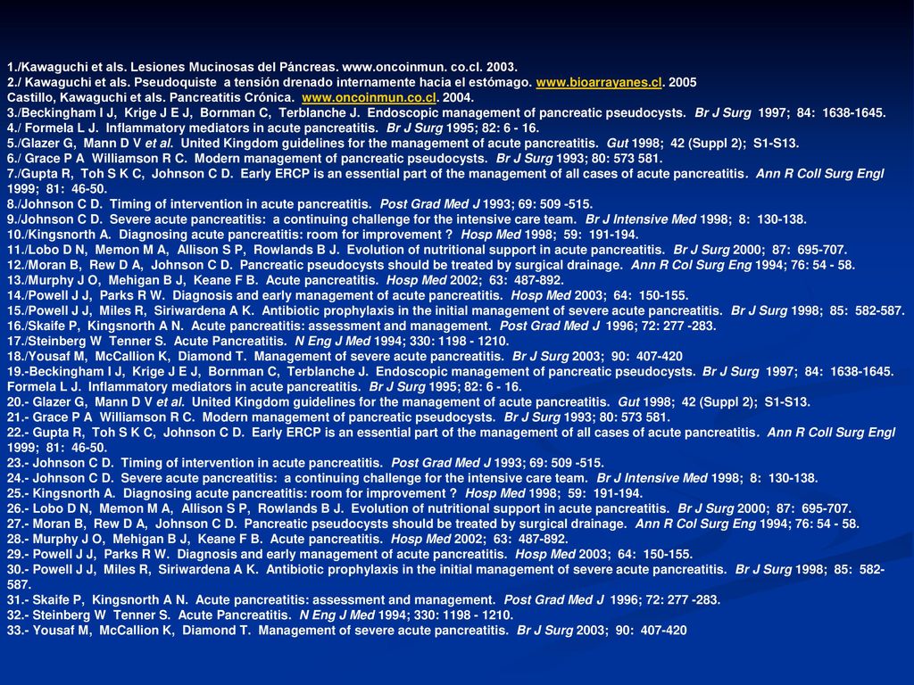1. /Kawaguchi et als. Lesiones Mucinosas del Páncreas. www. oncoinmun
