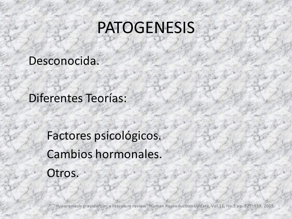 PATOGENESIS Desconocida. Diferentes Teorías: Factores psicológicos. Cambios hormonales. Otros.