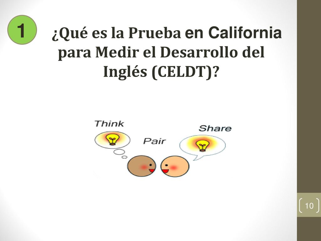 1 1. ¿Qué es la Prueba en California para Medir el Desarrollo del Inglés (CELDT)