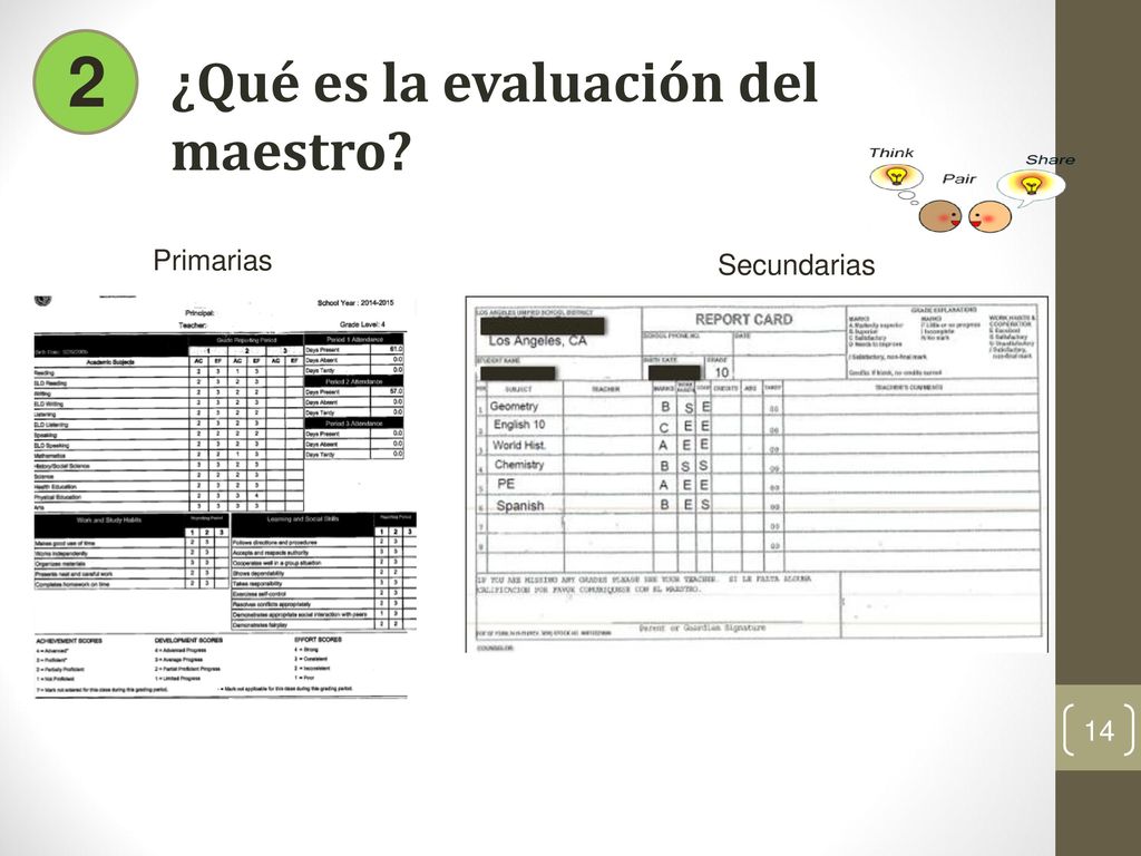 2 ¿Qué es la evaluación del maestro Primarias Secundarias 1