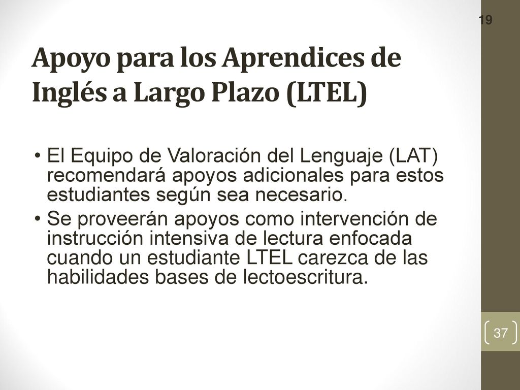 Apoyo para los Aprendices de Inglés a Largo Plazo (LTEL)