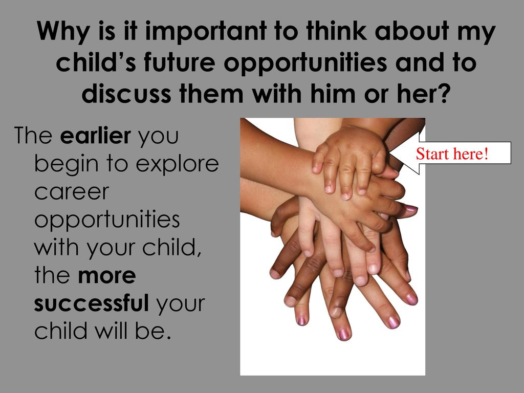 Why is it important to think about my child’s future opportunities and to discuss them with him or her