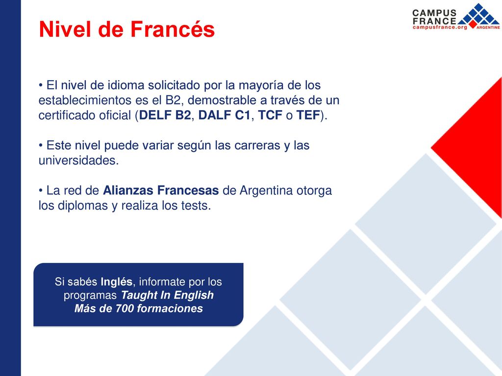Si sabés Inglés, informate por los programas Taught In English