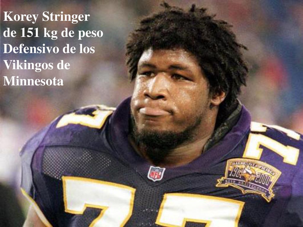 Korey Stringer de 151 kg de peso Defensivo de los Vikingos de Minnesota