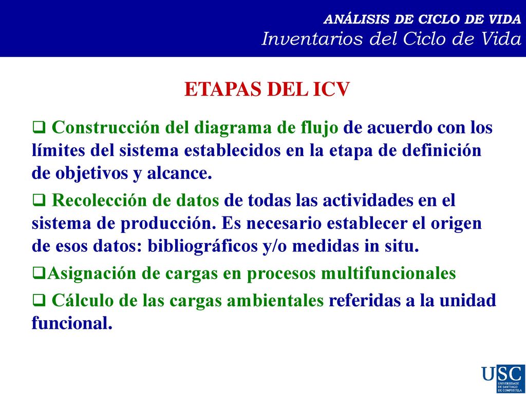 ANÁLISIS DE CICLO DE VIDA Inventarios del Ciclo de Vida