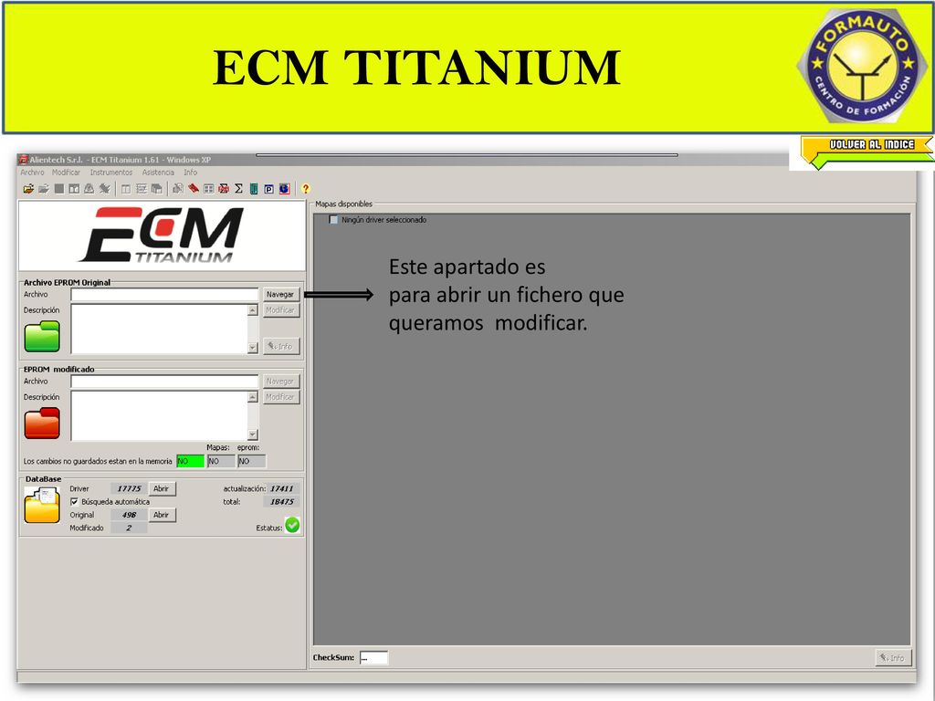 ECM TITANIUM Este apartado es para abrir un fichero que
