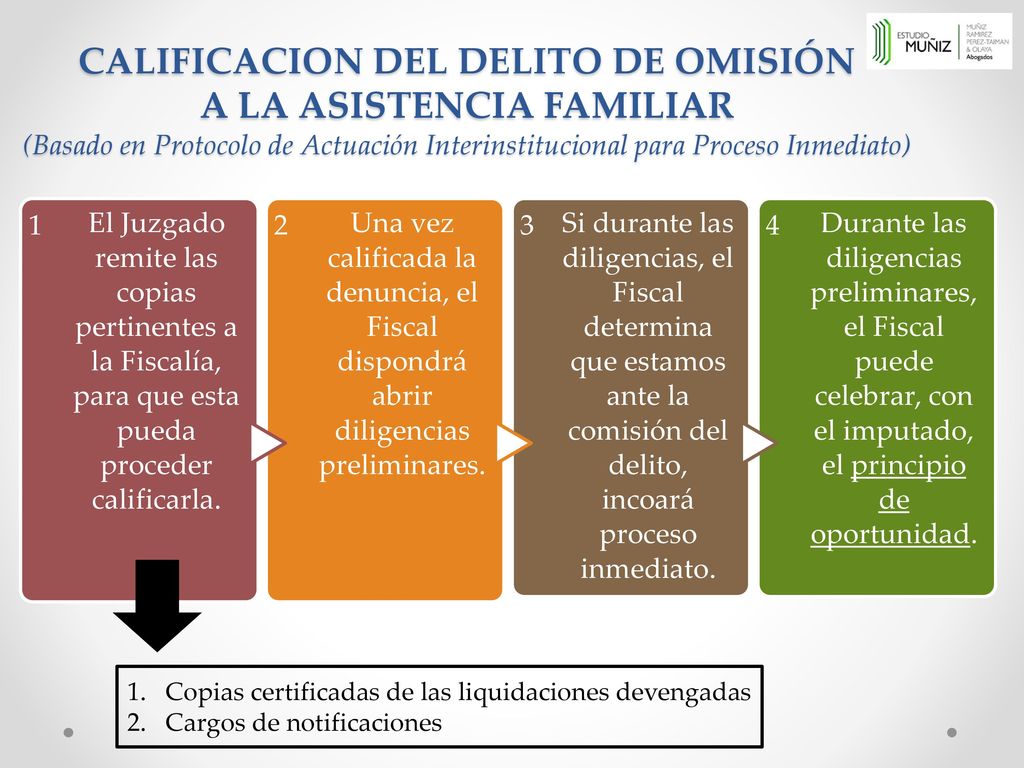 CALIFICACION DEL DELITO DE OMISIÓN A LA ASISTENCIA FAMILIAR (Basado en Protocolo de Actuación Interinstitucional para Proceso Inmediato)