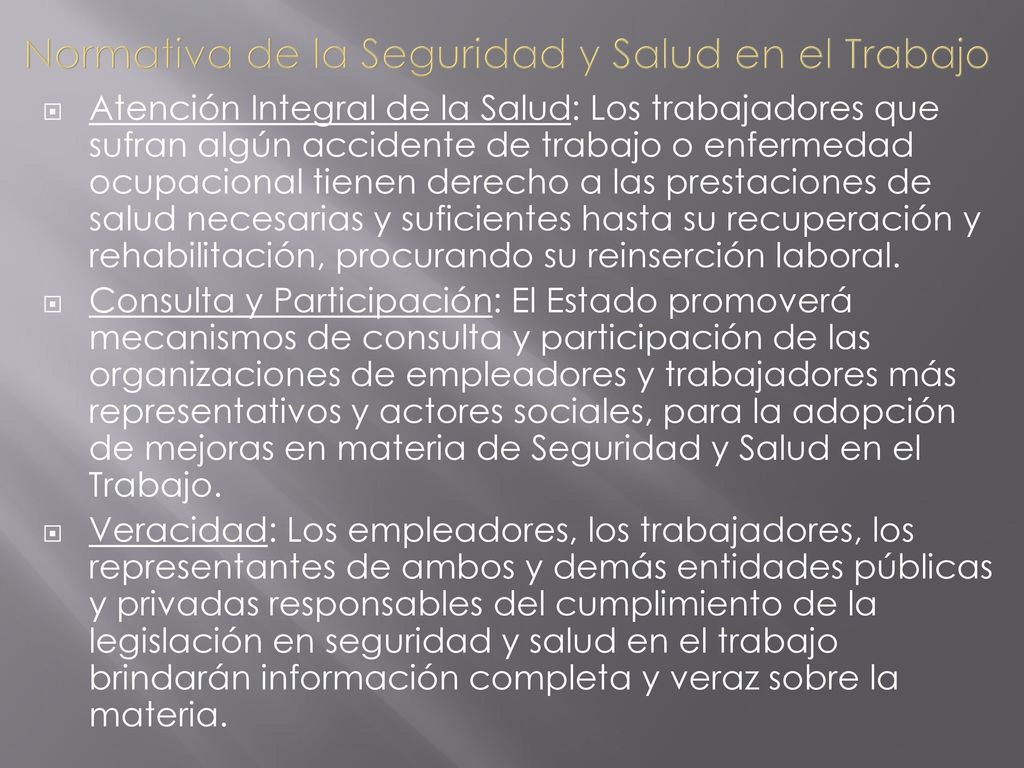 Normativa de la Seguridad y Salud en el Trabajo