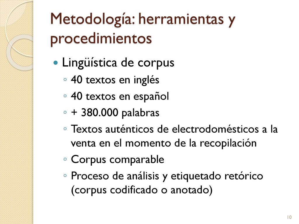 Metodología: herramientas y procedimientos