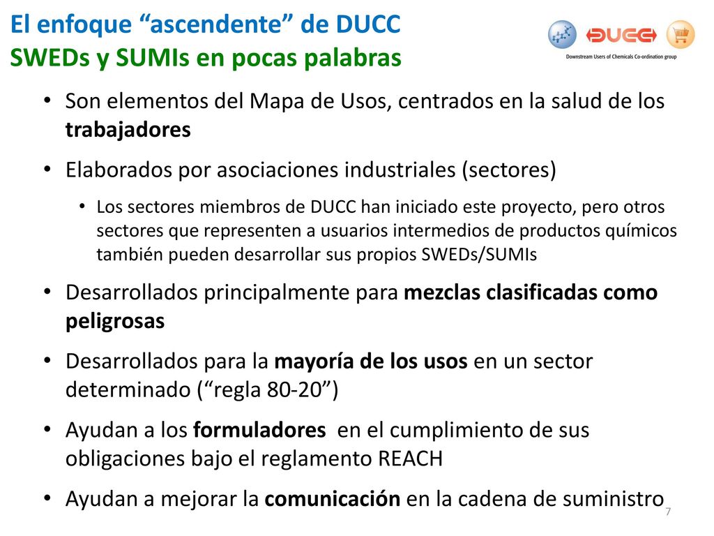 El enfoque ascendente de DUCC SWEDs y SUMIs en pocas palabras