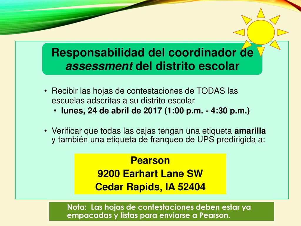Responsabilidad del coordinador de assessment del distrito escolar