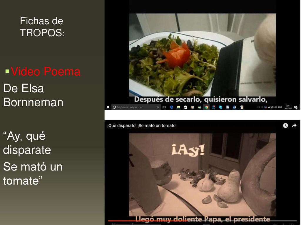 Video Poema De Elsa Bornneman Ay, qué disparate Se mató un tomate