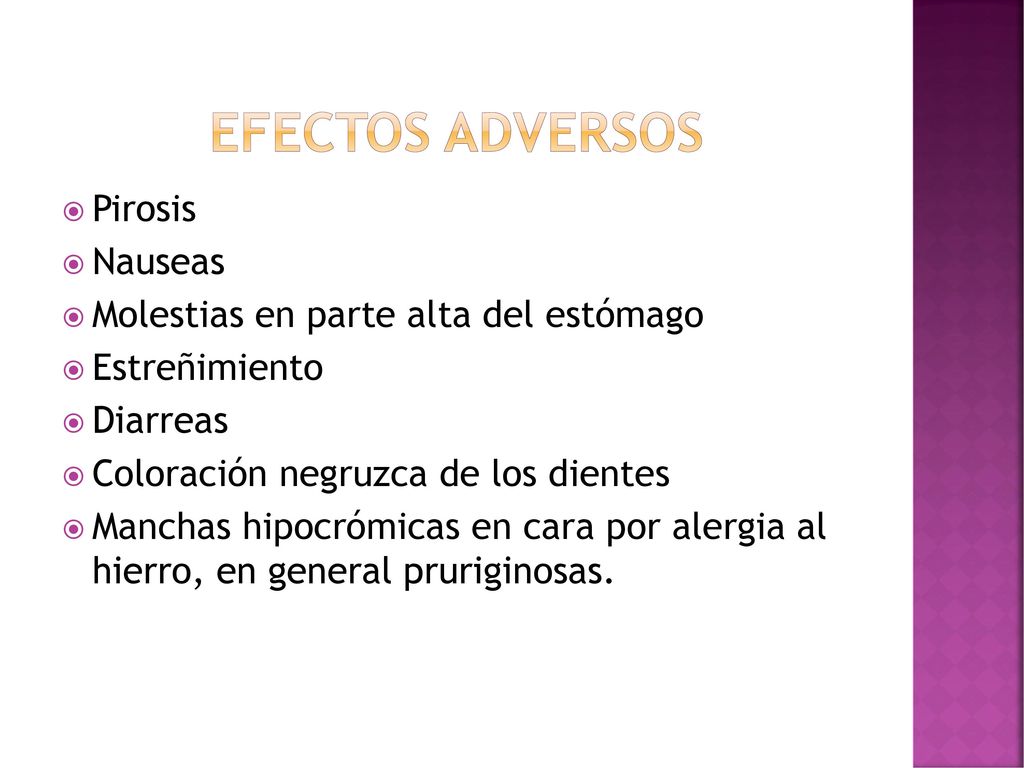 Efectos adversos Pirosis Nauseas Molestias en parte alta del estómago