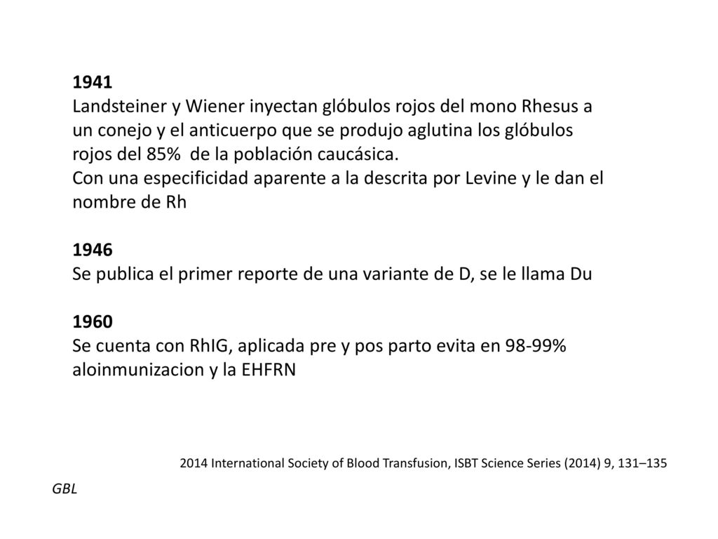 Se publica el primer reporte de una variante de D, se le llama Du 1960