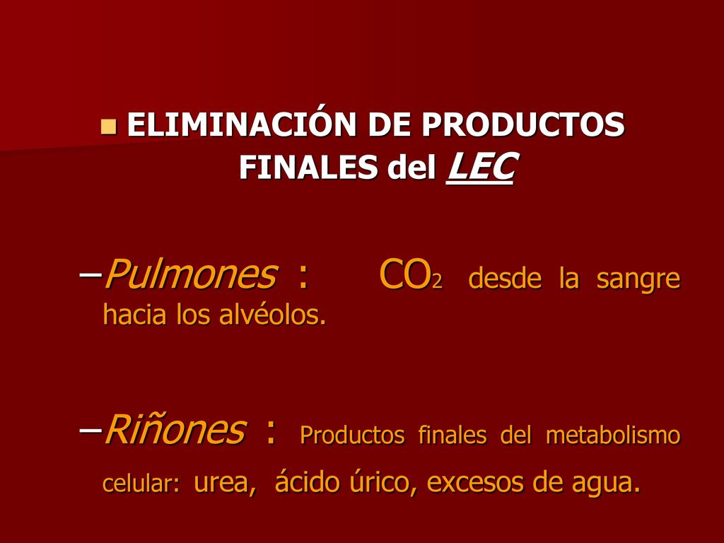 ELIMINACIÓN DE PRODUCTOS FINALES del LEC