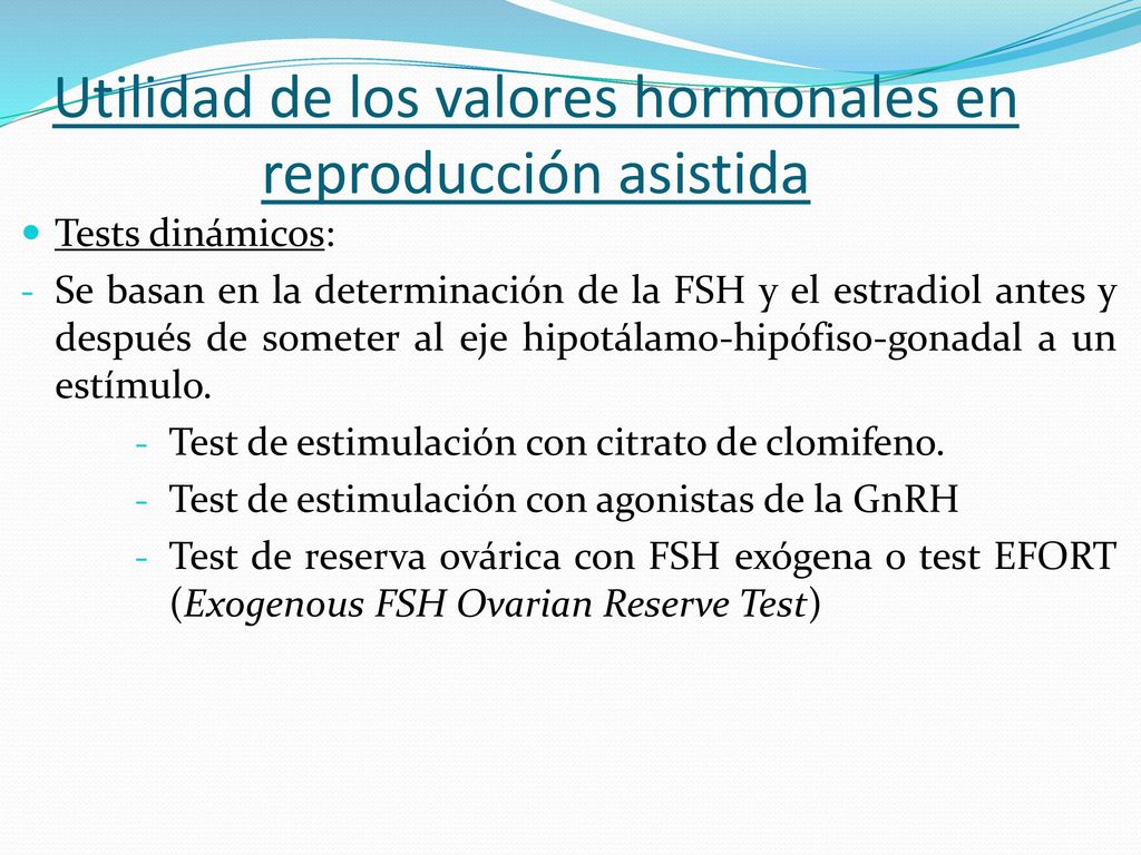 Utilidad de los valores hormonales en reproducción asistida