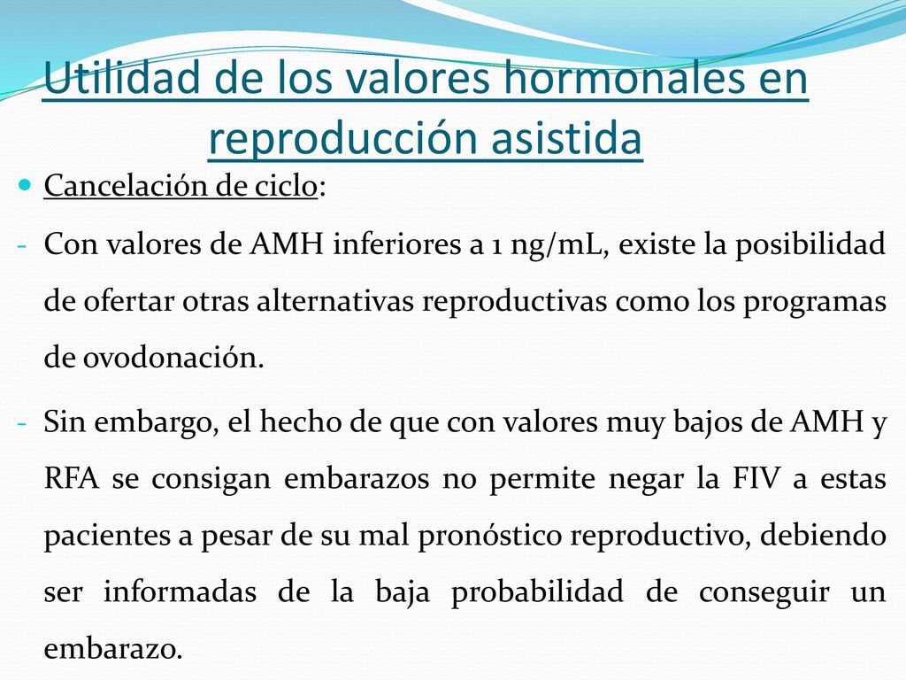 Utilidad de los valores hormonales en reproducción asistida
