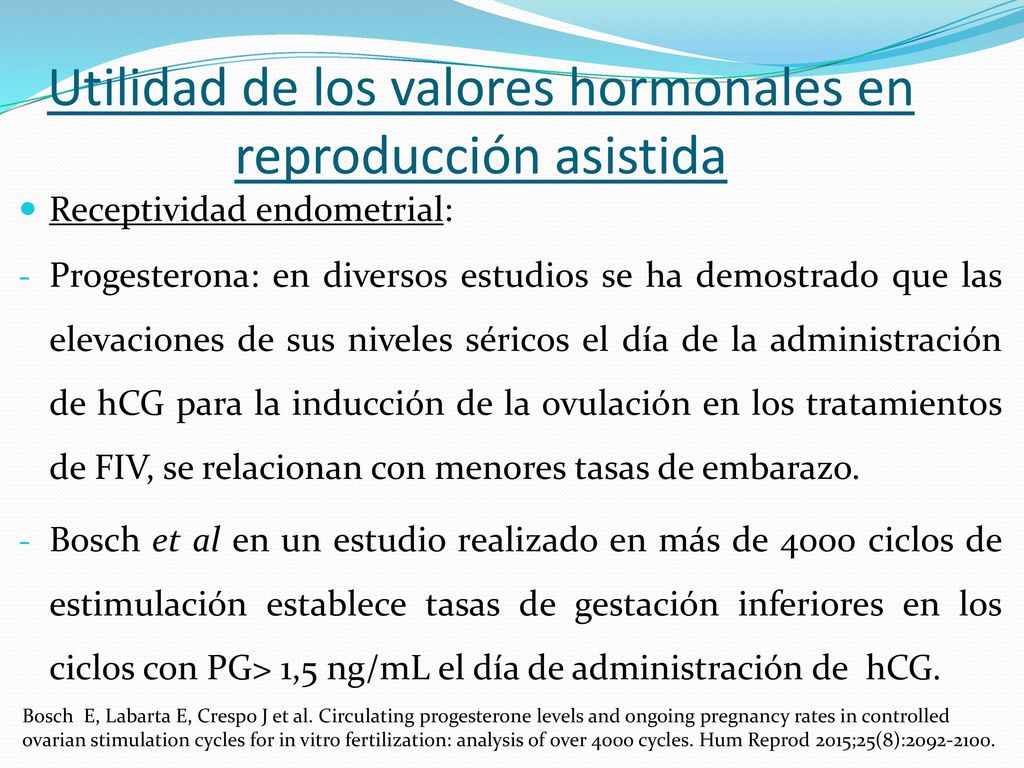 Utilidad de los valores hormonales en reproducción asistida