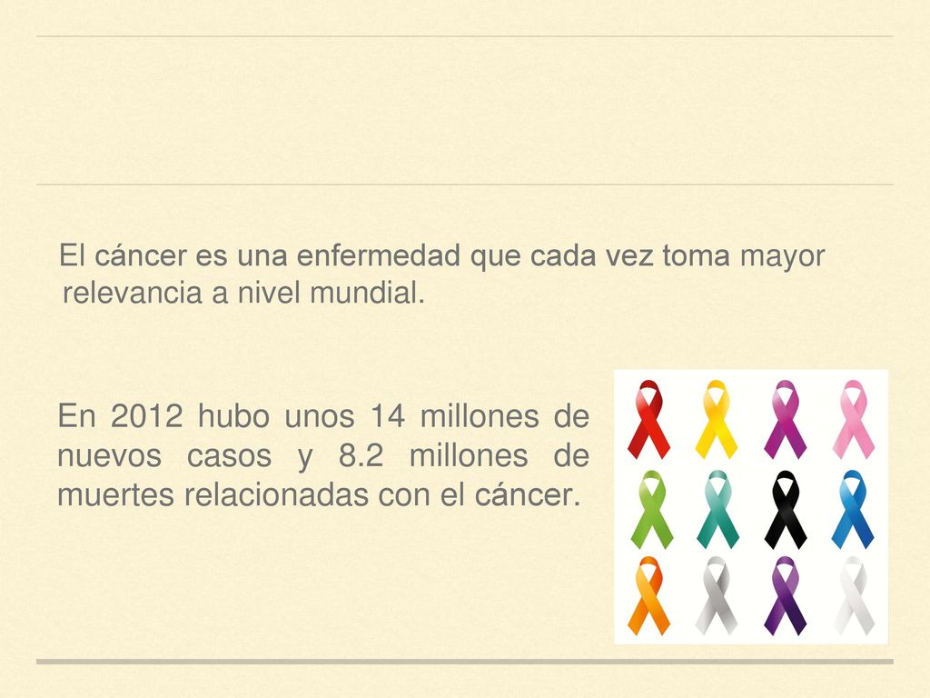 El cáncer es una enfermedad que cada vez toma mayor relevancia a nivel mundial.