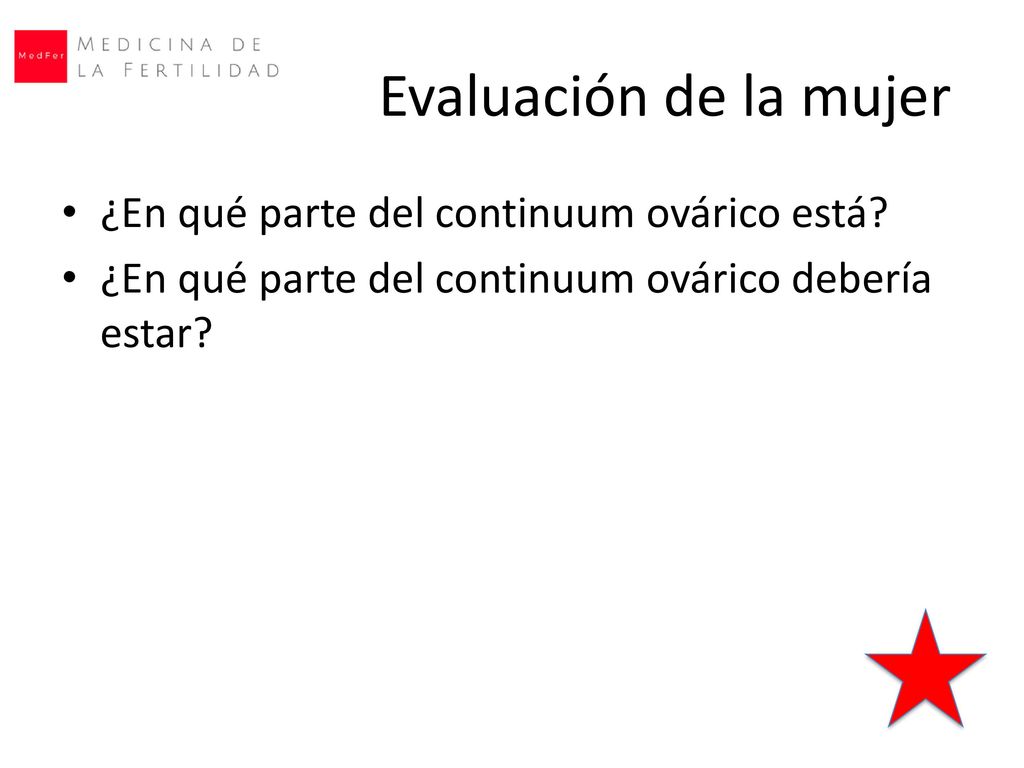 Evaluación de la mujer ¿En qué parte del continuum ovárico está