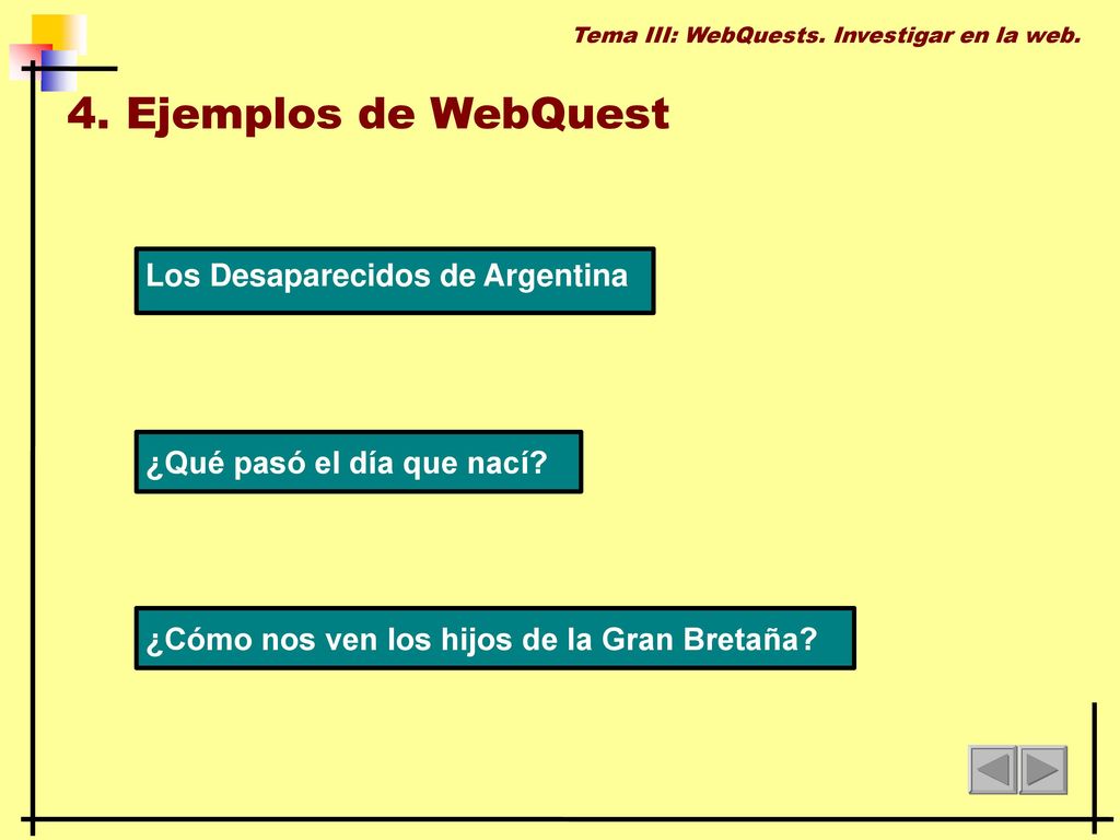 4. Ejemplos de WebQuest Los Desaparecidos de Argentina