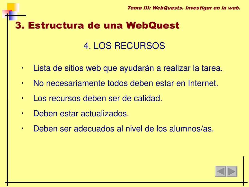 3. Estructura de una WebQuest