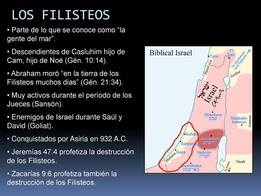 LOS FILISTEOS Parte de lo que se conoce como la gente del mar .