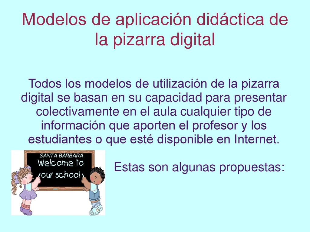 Modelos de aplicación didáctica de la pizarra digital