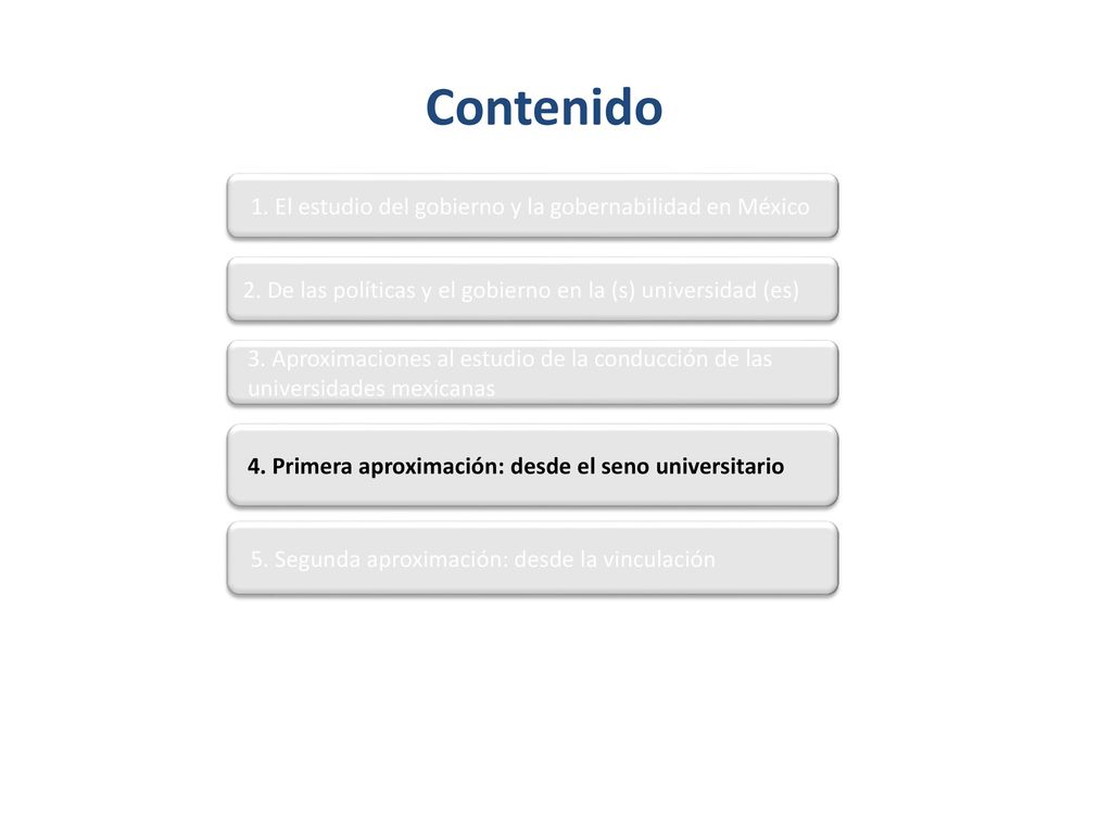 Contenido 1. El estudio del gobierno y la gobernabilidad en México