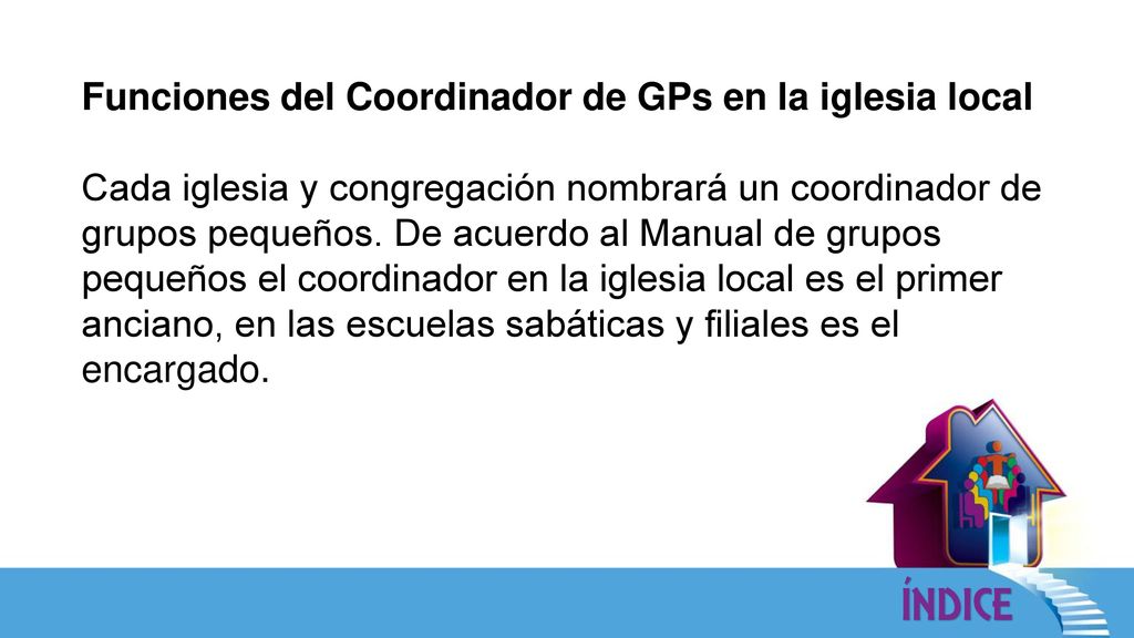 Funciones del Coordinador de GPs en la iglesia local