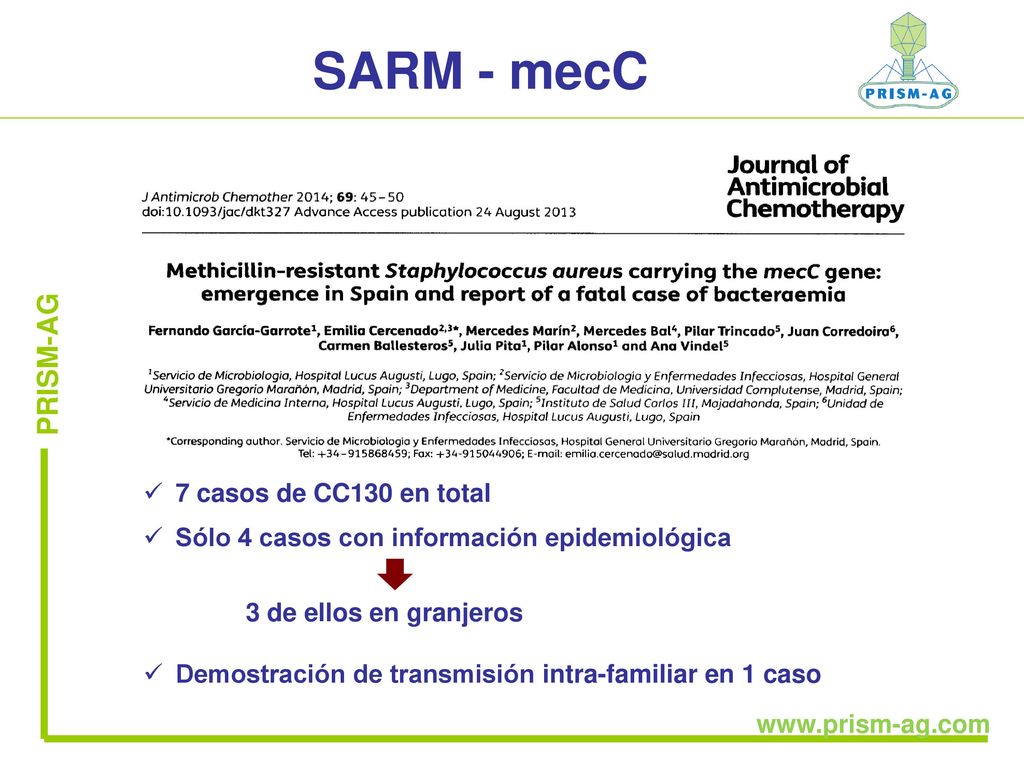 SARM - mecC PRISM-AG 7 casos de CC130 en total