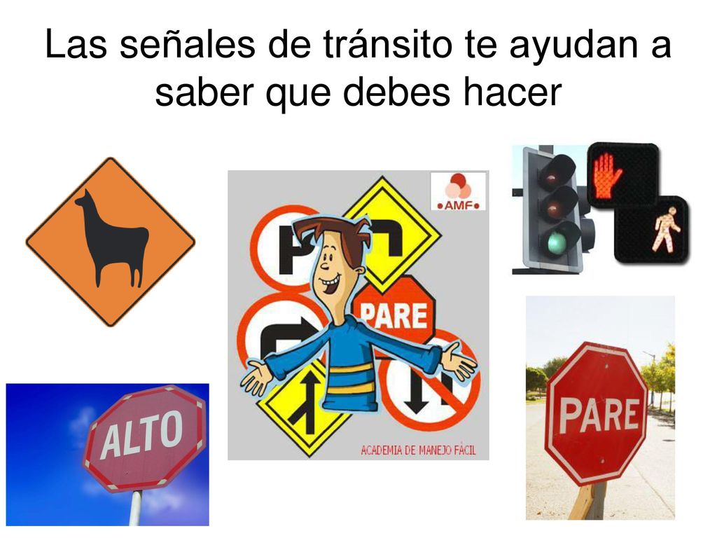Las señales de tránsito te ayudan a saber que debes hacer