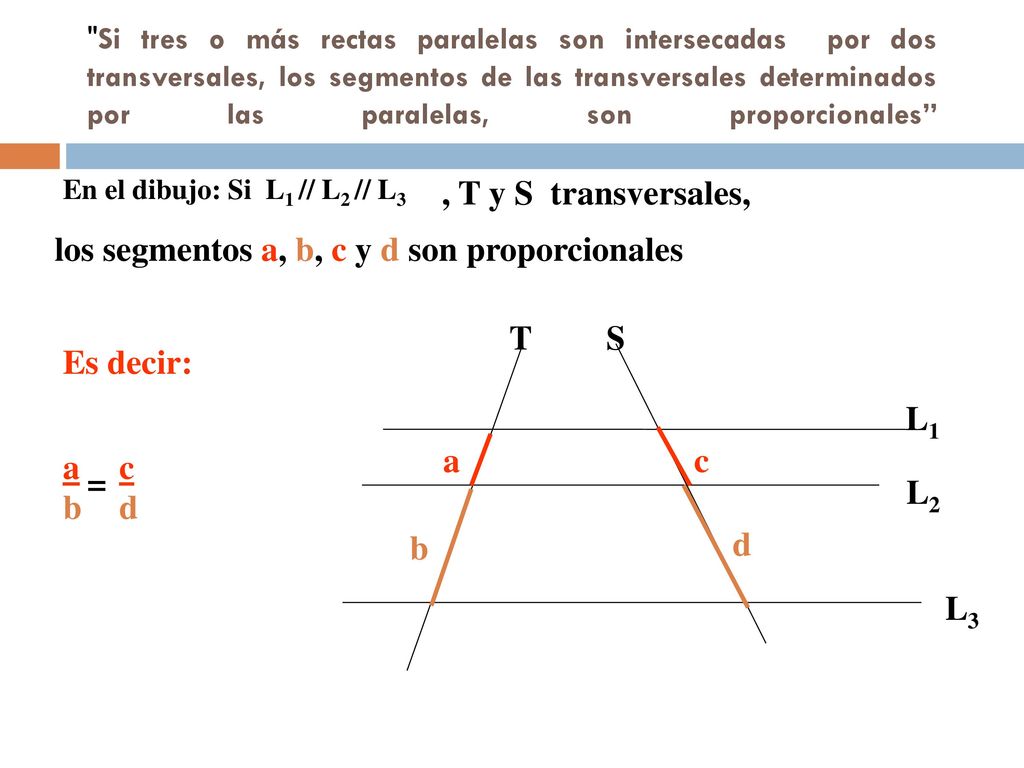 los segmentos a, b, c y d son proporcionales