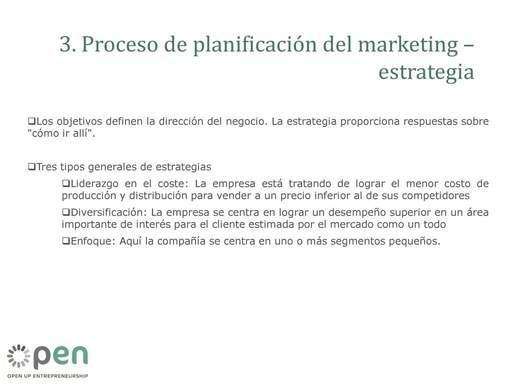3. Proceso de planificación del marketing – estrategia