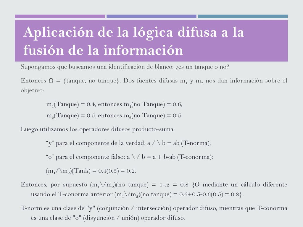 Aplicación de la lógica difusa a la fusión de la información